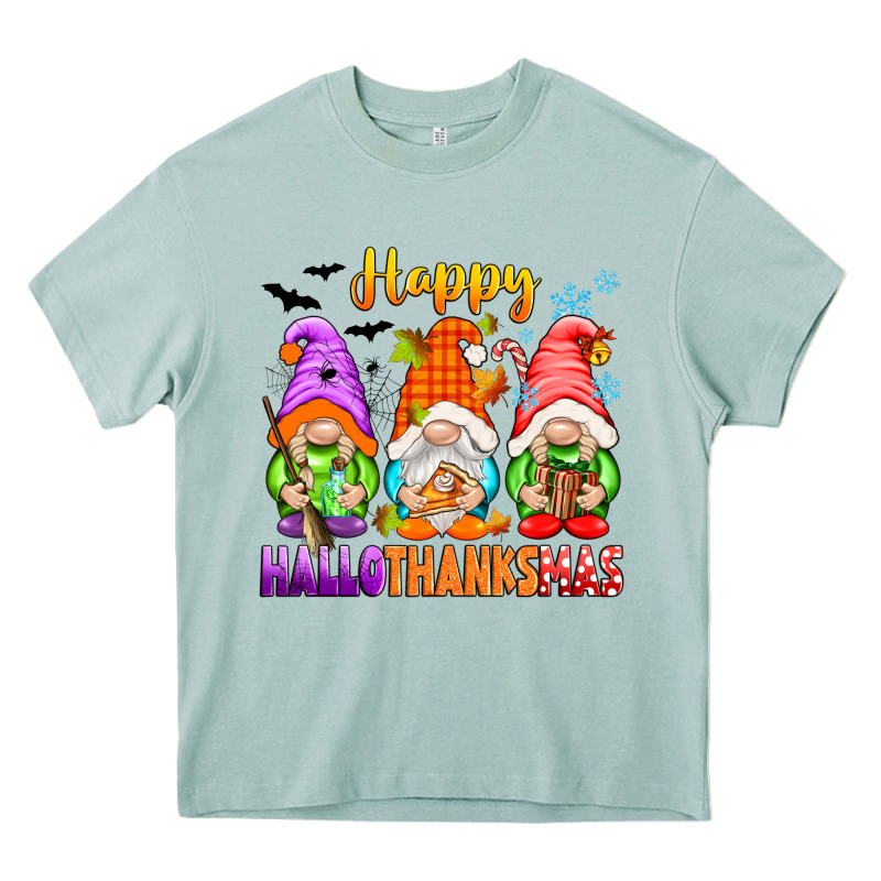 Happy Hallothanksmas Gnomes Heavy Core Tee by texasbilliewilder | Teevron