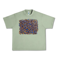 Oil Green leopard with navy blue glitter Urban Heavy Tee - Artiststas