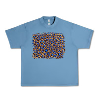 Pebble Blue leopard with navy blue glitter Urban Heavy Tee - Artiststas