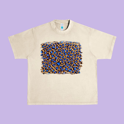 Leopard With Navy Blue Glitter Urban Heavy Tee Designed By Artiststas