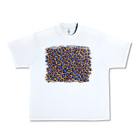 White leopard with navy blue glitter Urban Heavy Tee - Artiststas
