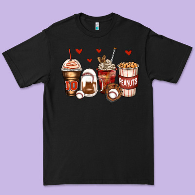 Baseball Coffee Cups Premium Tee Designed By Zillion Design Studio