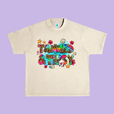 Tanned And Tipsy Urban Heavy Tee Designed By Adodesignshop