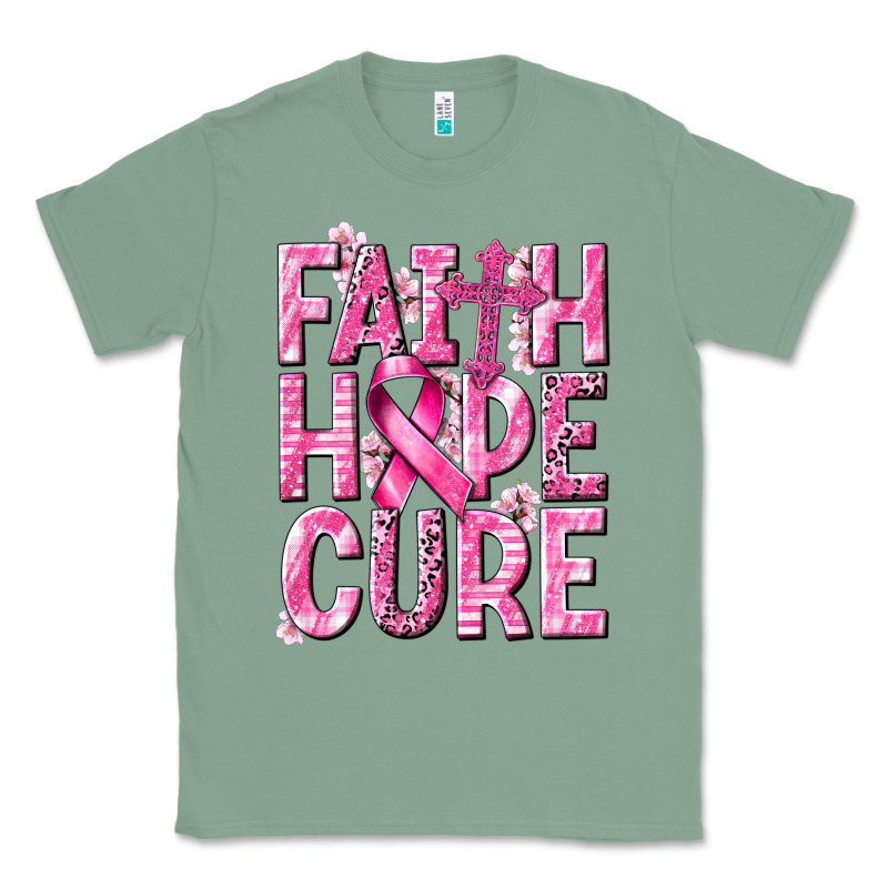 Faith Hope Cure Cancer Classic Tee by NancyCooperArtShop | Teevron