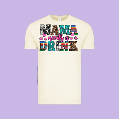 Western Mama Needs A Drink Vintage Tee Designed By Artiststas