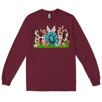 Burgundy hop rabbit Long Sleeve Tee - MaliasSmallBusiness