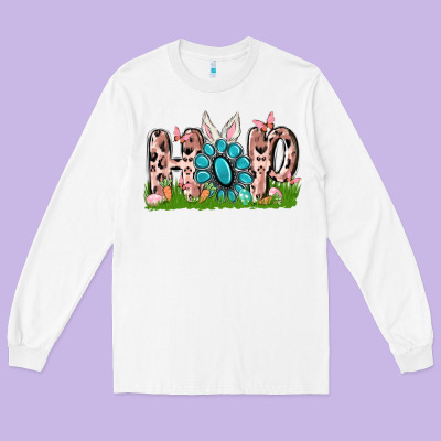 Hop Rabbit Long Sleeve Tee Designed By Maliassmallbusiness