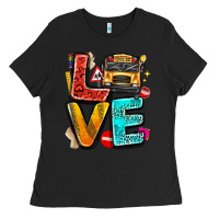 Black love school bus Ladies Tee - texasbilliewilder