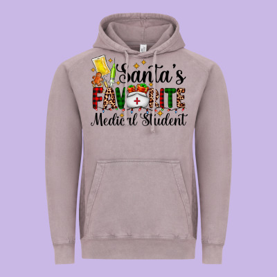 Santa's Favorite Medical Student Vintage Hoodie Designed By Adodesignshop