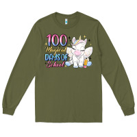 Army Green 100 magical days of school Long Sleeve Tee - MaliasSmallBusiness