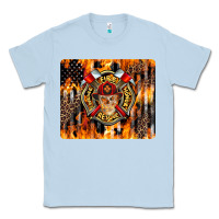 Dusty Blue Firefighter Skull Classic Tee - LillyAllenDesigns