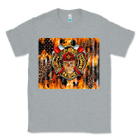 Heather Grey Firefighter Skull Classic Tee - LillyAllenDesigns