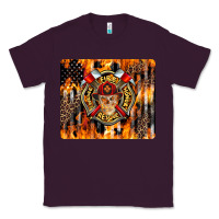 Plum Firefighter Skull Classic Tee - LillyAllenDesigns