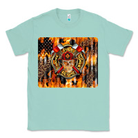 Seafoam Firefighter Skull Classic Tee - LillyAllenDesigns