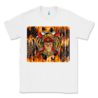 White Firefighter Skull Classic Tee - LillyAllenDesigns