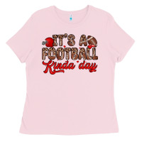 Bubblegum Pink it s a football kinda day Ladies Tee - Zillion Design Studio