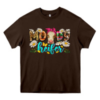 Chocolate Brown moody heifer Heavy Core Tee - Zillion Design Studio