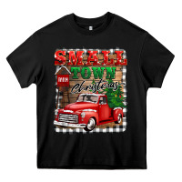 Black small town christmas Heavy Core Tee - BarkalooDesign
