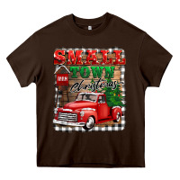 Chocolate Brown small town christmas Heavy Core Tee - BarkalooDesign