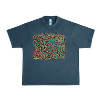 Midnight Navy leopard with turquoise glitter Urban Heavy Tee - Artiststas