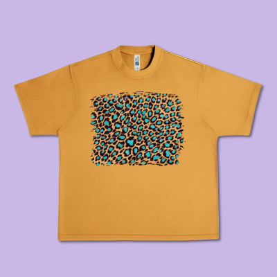 Leopard With Turquoise Glitter Urban Heavy Tee Designed By Artiststas