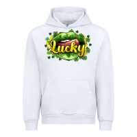 White St. Patrick's Day lips lucky Urban Hoodie - HowdyJamesFarm