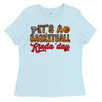 Baby Blue it s a basketball kinda day Ladies Tee - Zillion Design Studio