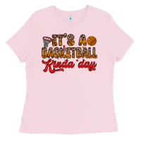 Bubblegum Pink it s a basketball kinda day Ladies Tee - Zillion Design Studio
