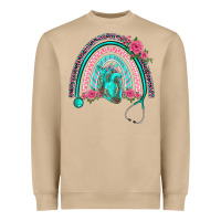 Mushroom nurse life spring stethoscope heart rainbow Heavyweight Sweatshirt - BarkalooDesign