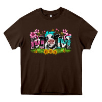 Chocolate Brown mom with cow Heavy Core Tee - Zillion Design Studio