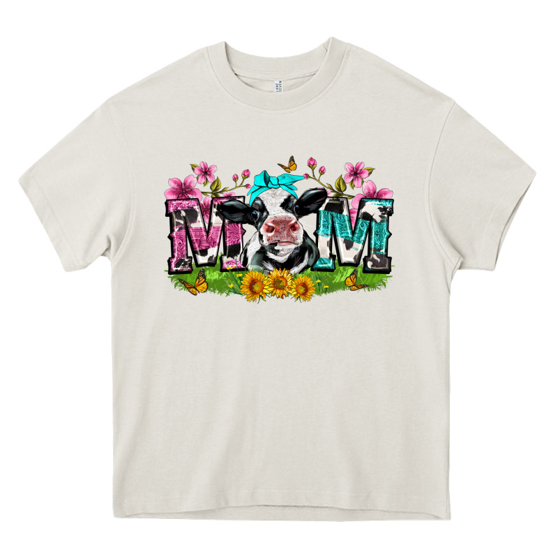 Mom With Cow Heavy Core Tee by Zillion Design Studio | Teevron