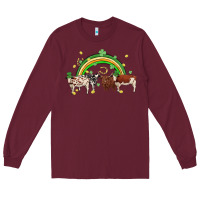 Burgundy cow st patrick days Long Sleeve Tee - MaliasSmallBusiness