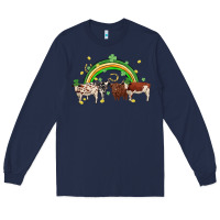 Navy cow st patrick days Long Sleeve Tee - MaliasSmallBusiness