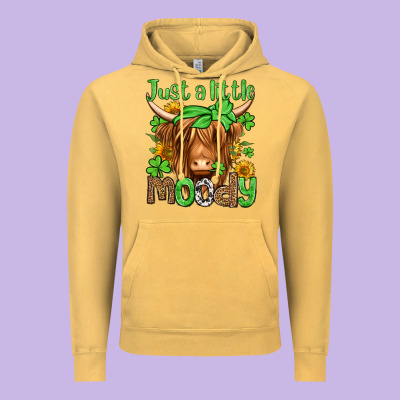 Just A Little Moody St Patricks Day Vintage Hoodie Designed By Jasminsmagicworld