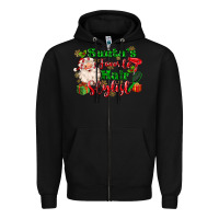 Black santas favorite hair stylist Zipper Hoodie - MaliasSmallBusiness