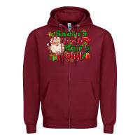 Burgundy santas favorite hair stylist Zipper Hoodie - MaliasSmallBusiness