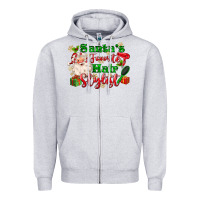 Heather Grey santas favorite hair stylist Zipper Hoodie - MaliasSmallBusiness