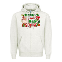 Oatmeal Heather santas favorite hair stylist Zipper Hoodie - MaliasSmallBusiness