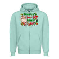 Seafoam santas favorite hair stylist Zipper Hoodie - MaliasSmallBusiness