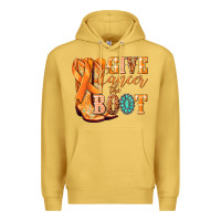 Antique Gold Give Cancer the boot Kidney Cancer orange ribbon Premium Hoodie - NancyCooperArtShop