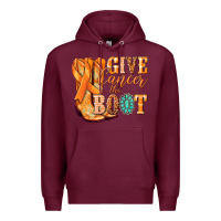 Burgundy Give Cancer the boot Kidney Cancer orange ribbon Premium Hoodie - NancyCooperArtShop