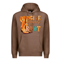 Chestnut Give Cancer the boot Kidney Cancer orange ribbon Premium Hoodie - NancyCooperArtShop