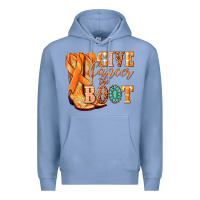 Colony Blue Give Cancer the boot Kidney Cancer orange ribbon Premium Hoodie - NancyCooperArtShop