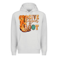 Dove Grey Give Cancer the boot Kidney Cancer orange ribbon Premium Hoodie - NancyCooperArtShop