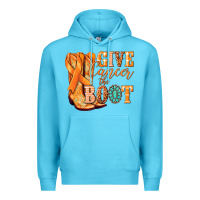 Ocean Blue Give Cancer the boot Kidney Cancer orange ribbon Premium Hoodie - NancyCooperArtShop