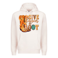 Pale Pink Give Cancer the boot Kidney Cancer orange ribbon Premium Hoodie - NancyCooperArtShop