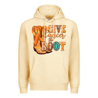 Pina Colada Give Cancer the boot Kidney Cancer orange ribbon Premium Hoodie - NancyCooperArtShop