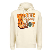 Sandshell Give Cancer the boot Kidney Cancer orange ribbon Premium Hoodie - NancyCooperArtShop