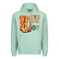 Seafoam Give Cancer the boot Kidney Cancer orange ribbon Premium Hoodie - NancyCooperArtShop
