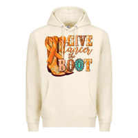Tofu Give Cancer the boot Kidney Cancer orange ribbon Premium Hoodie - NancyCooperArtShop